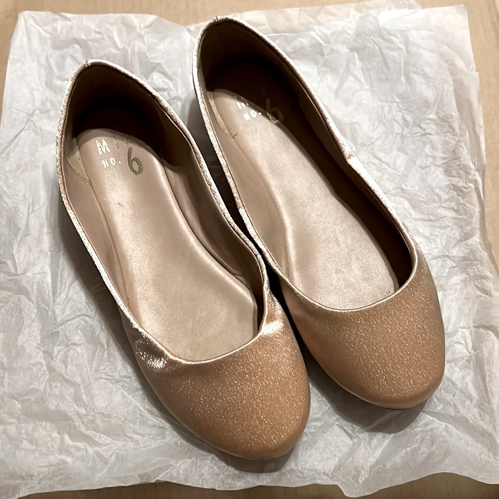 Mix No. 6 Faux Satin Light Pink Flats (size 7 but runs like 6.5)